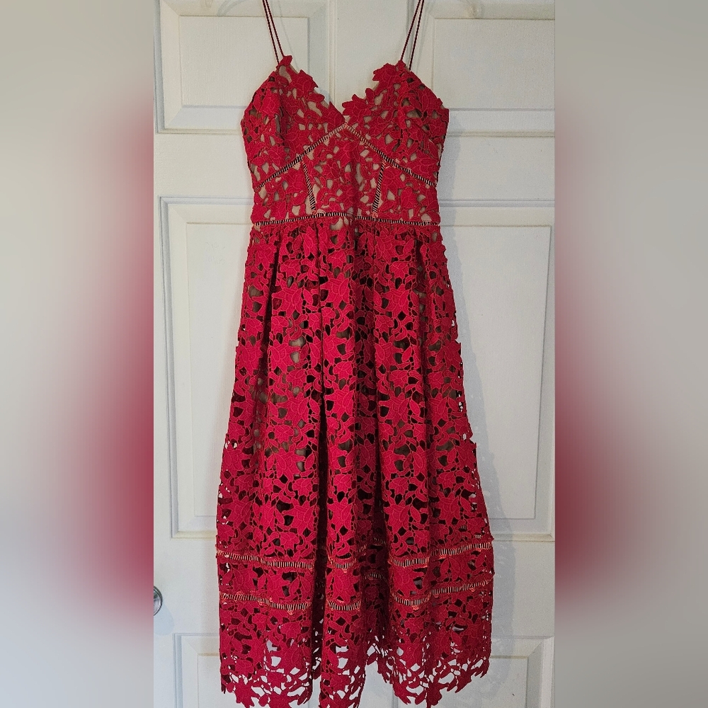 Self-Portrait Azalea Lace Midi Dress